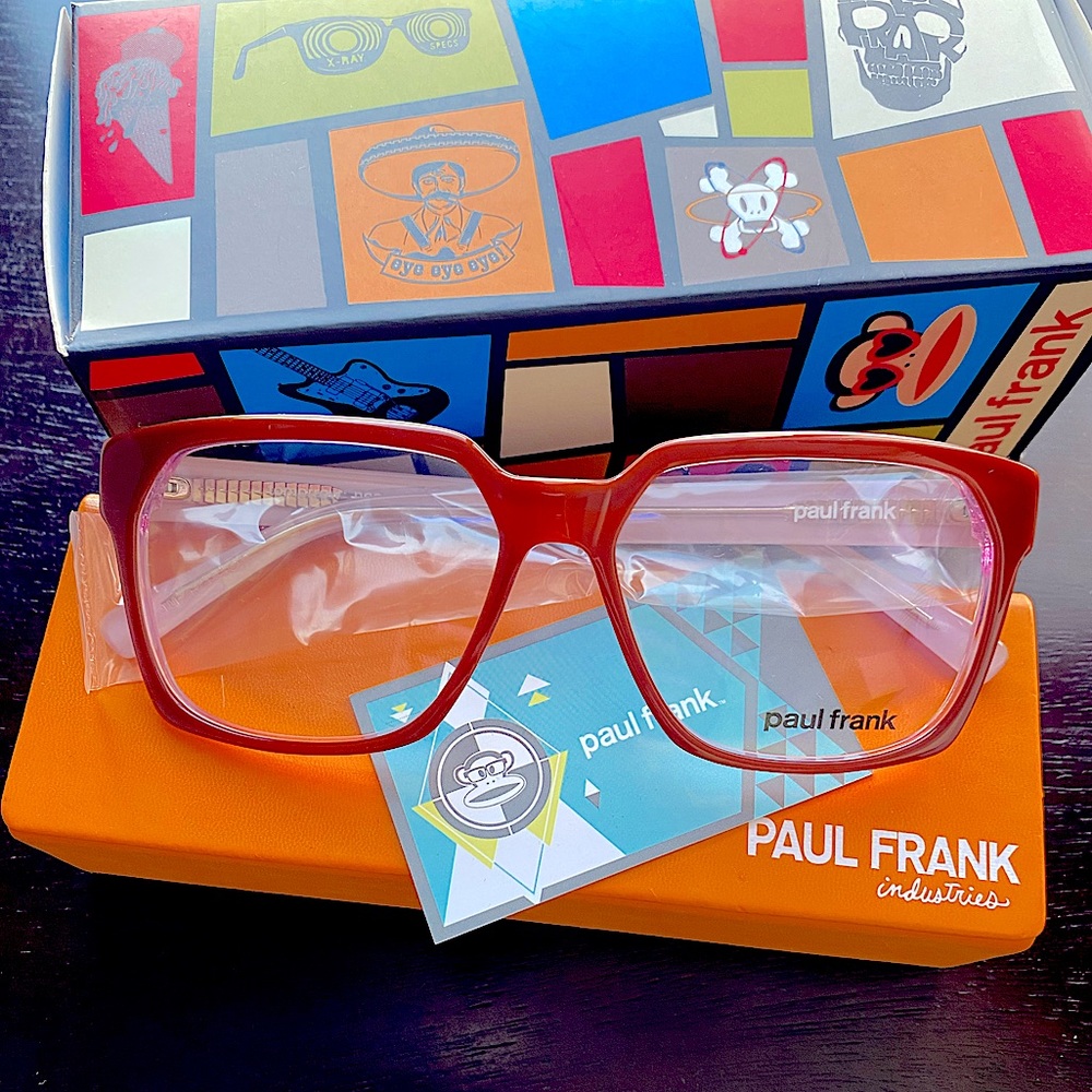 Brand New Paul Frank “tomorrow noon” Cranberry Red Pink Optical Eyeglasses